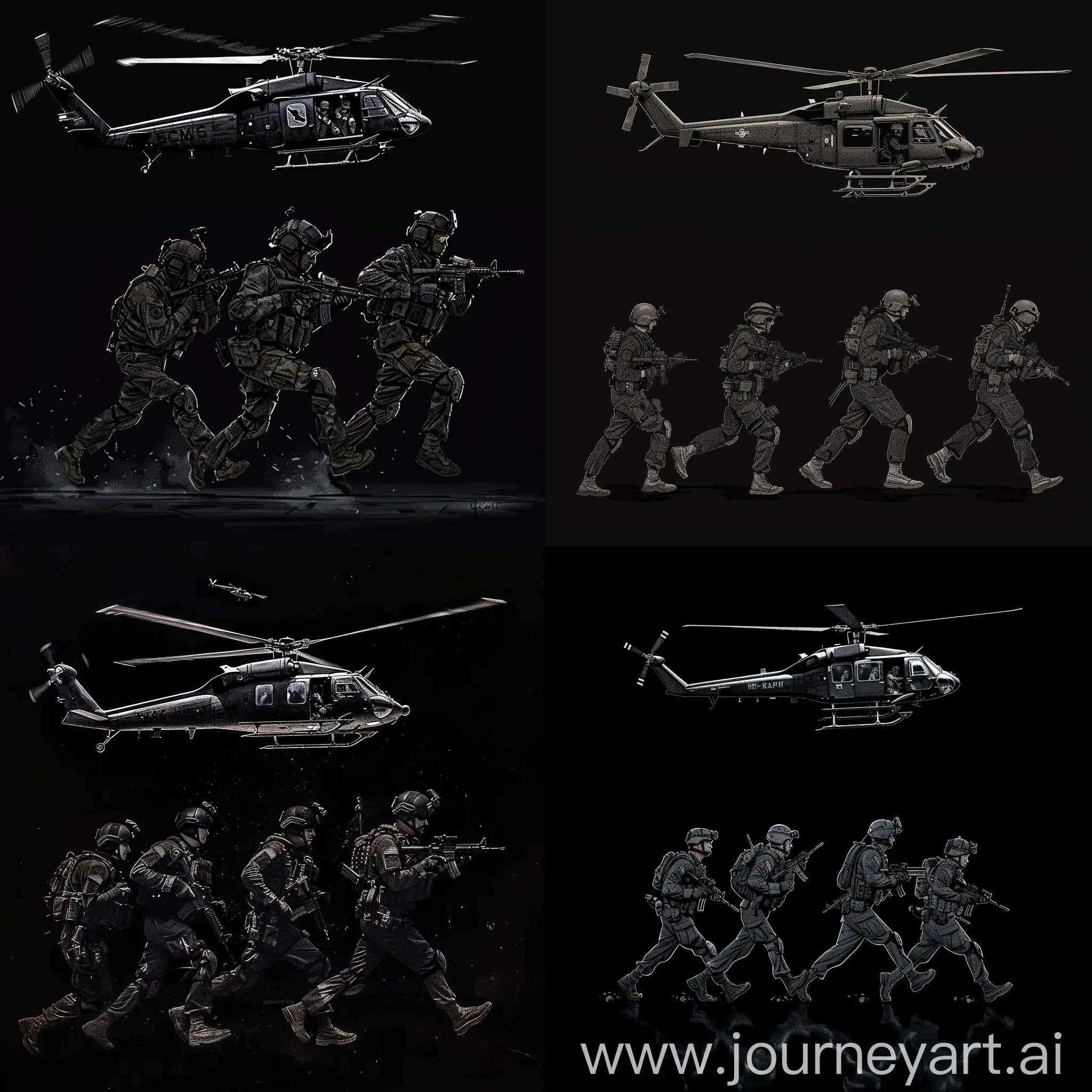 Stealthy-Black-Ops-Soldiers-and-Helicopter-in-Night-Mission