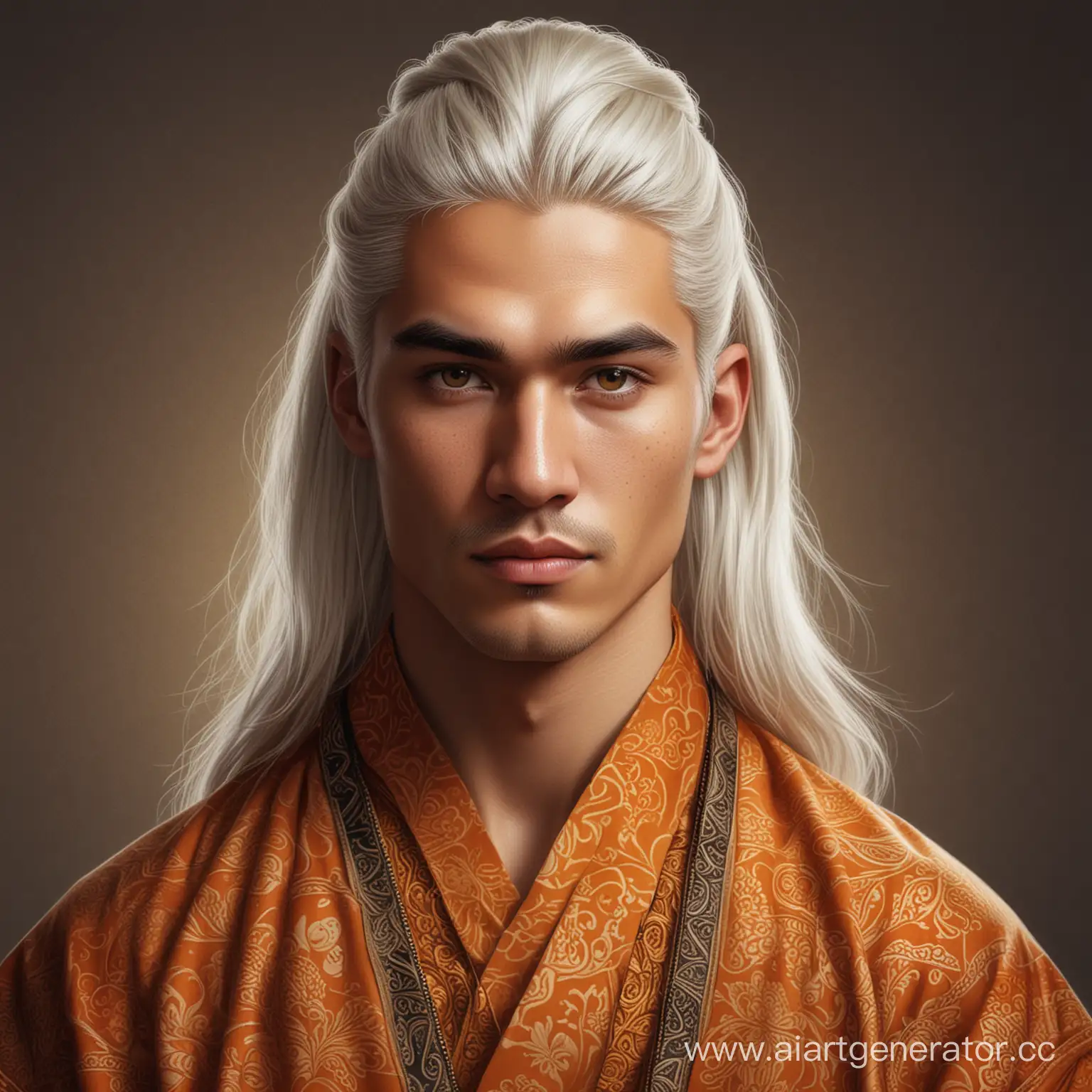 Serious-Young-Man-in-Traditional-Southeast-Asian-Attire-with-Long-White-Hair-and-Golden-Eyes