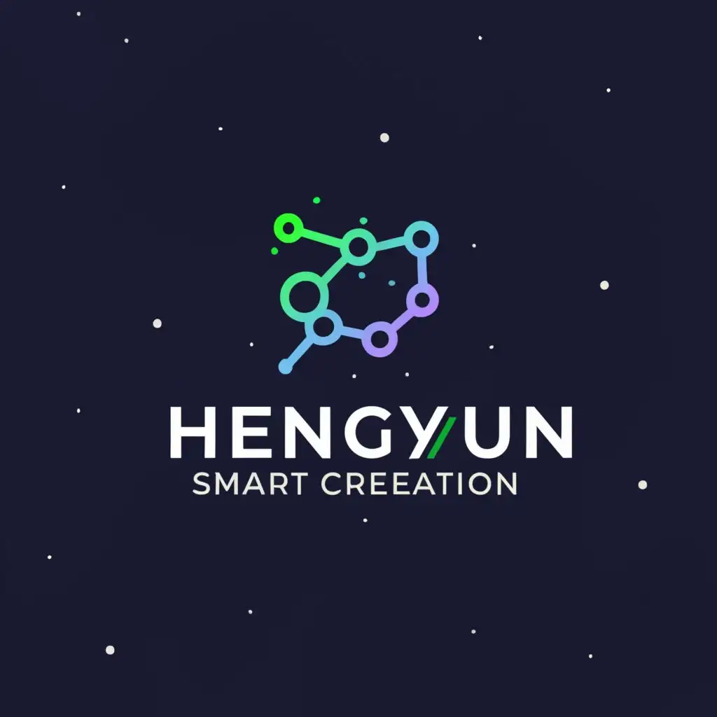a logo design,with the text "Hengyun Smart Creation", main symbol:Starry sky,Moderate,be used in Technology industry,clear background