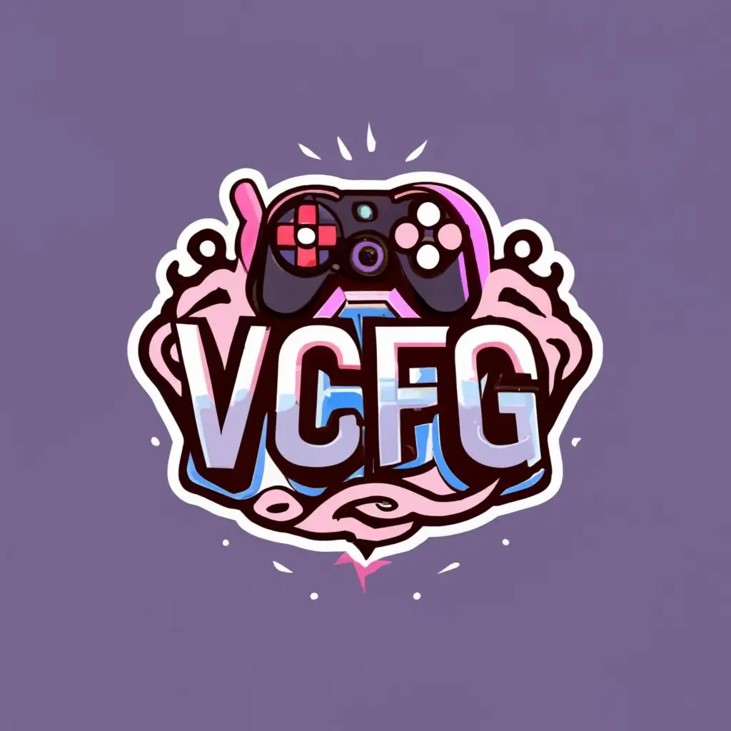 Logo, Has to be a logo for a gaming voice chat server, the name of the team is: VCFG, needs to be a friendly-looking logo that gives a warm feeling, a group of people can be in the logo, VCFG has to be in the logo, Add a joystick and spell out VCFG, with the text "VCFG", typography, be used in the Entertainment industry, MAKE CONTROLLER BLACK, Change the color scheme to darker colors, more vibrant outlining, KEEP THE SAME STYLE DARKER BACKGROUND, MAKE THE LETTERS RED, BLACK LETTERS
