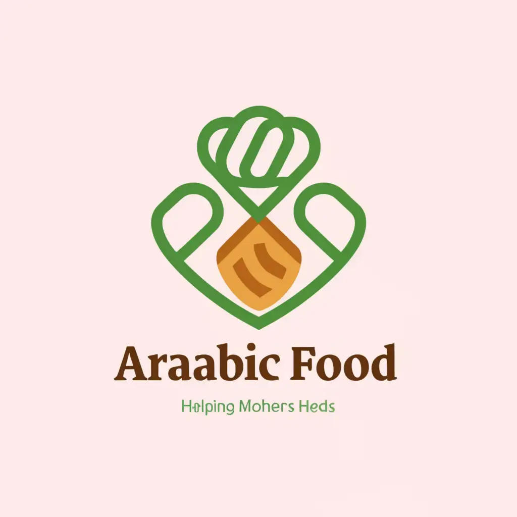 a logo design,with the text "arabic food", main symbol:logo for an Arabic food application that help the mother to know what to cook a dish for the day from ingredients they have at home,Minimalistic,clear background
