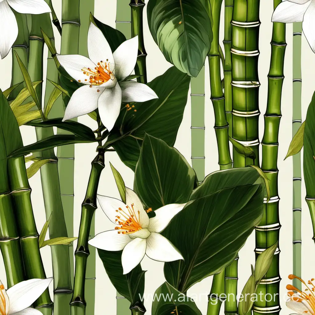 Цветок нероли и бамбук 
