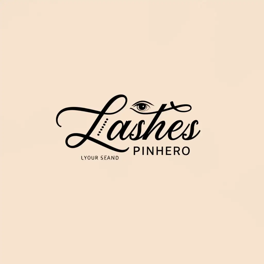 a logo design,with the text "LASHES PINHEIRO", main symbol:eyelash,Moderate,clear background