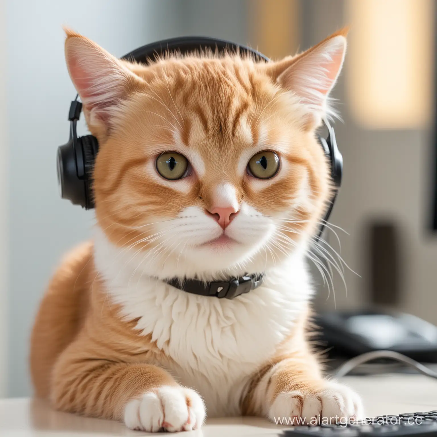 Adorable-Kitty-Assisting-in-Contact-Center-Operations