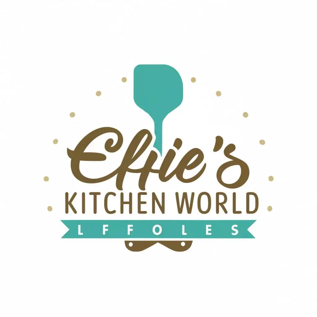 logo, Spatula spoon, with the text "Effie's Kitchen World", typography, be used in Internet industry