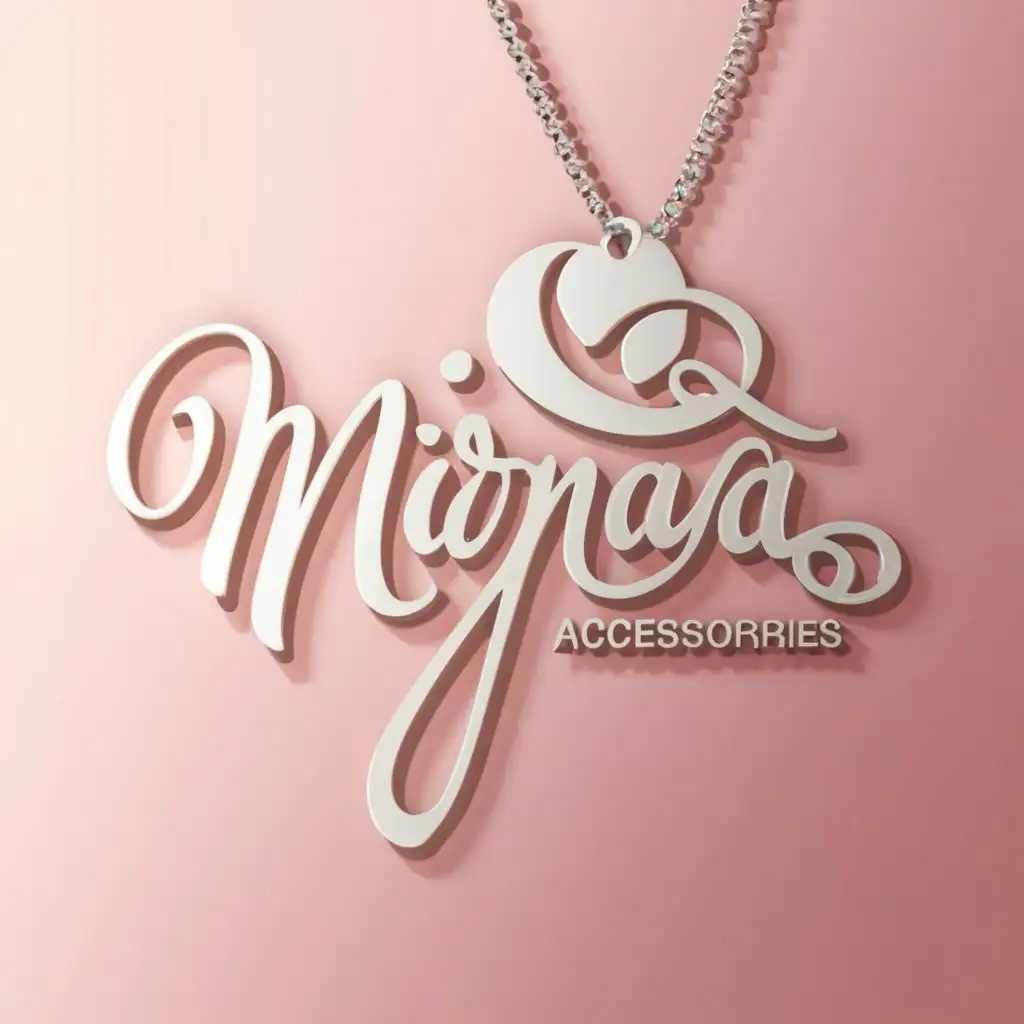 LOGO-Design-for-Mirnaya-Accessories-Chic-Pink-White-with-3D-Jewelry-and-Nature-Motifs