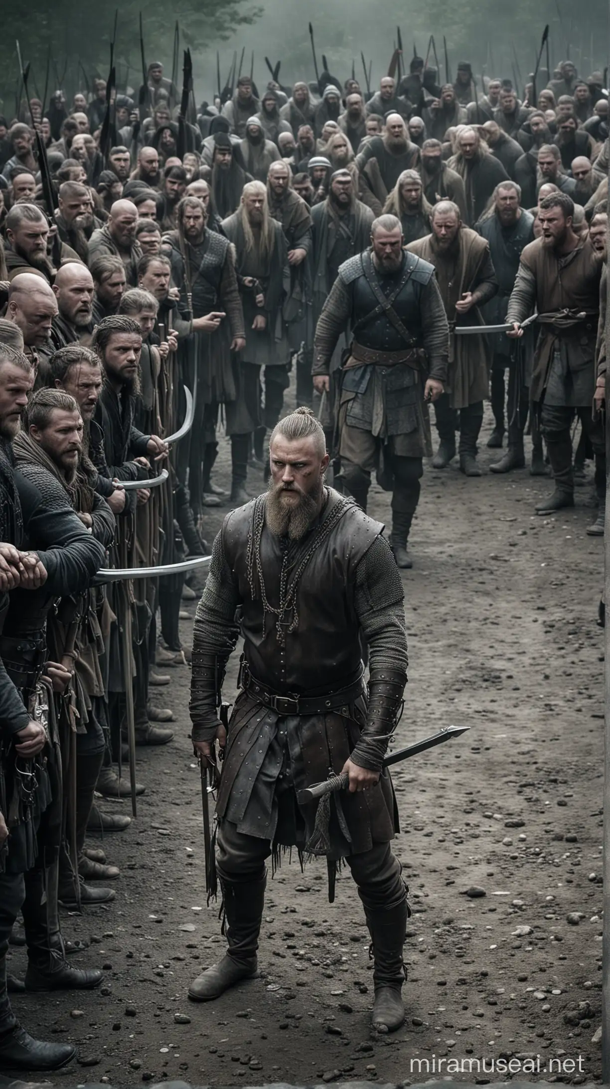 Dramatic Hyperrealistic Illustration Capture of Ragnar by King Aella