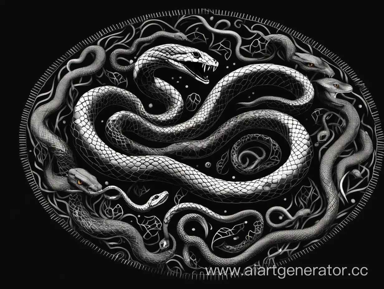 Cool-Black-Snake-Circle-Art