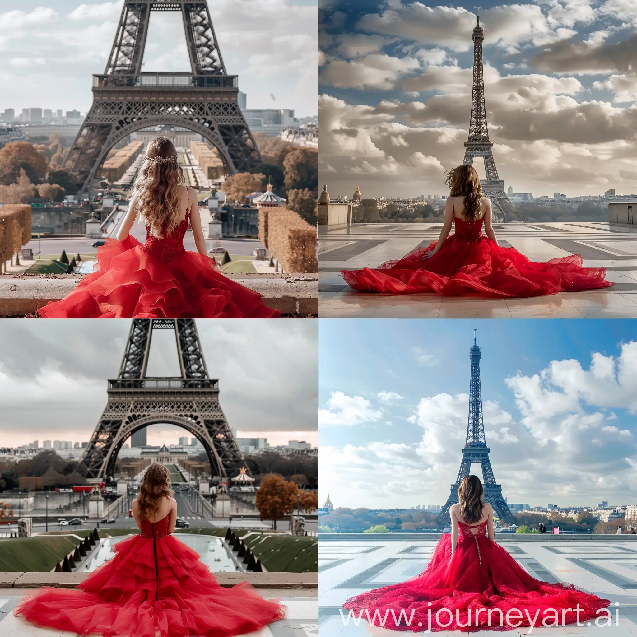 Sally-in-Red-Wedding-Dress-at-the-Eiffel-Tower