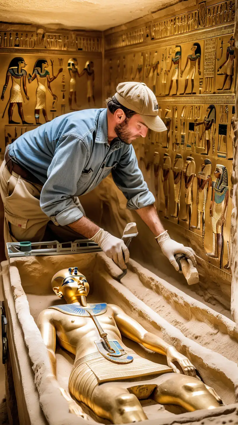 Archeologist Safely Excavating King Tuts Tomb