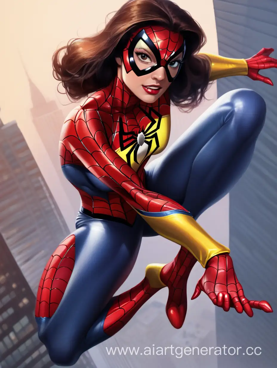 Original-Spiderwoman-Artwork-Dynamic-WebSlinging-Action