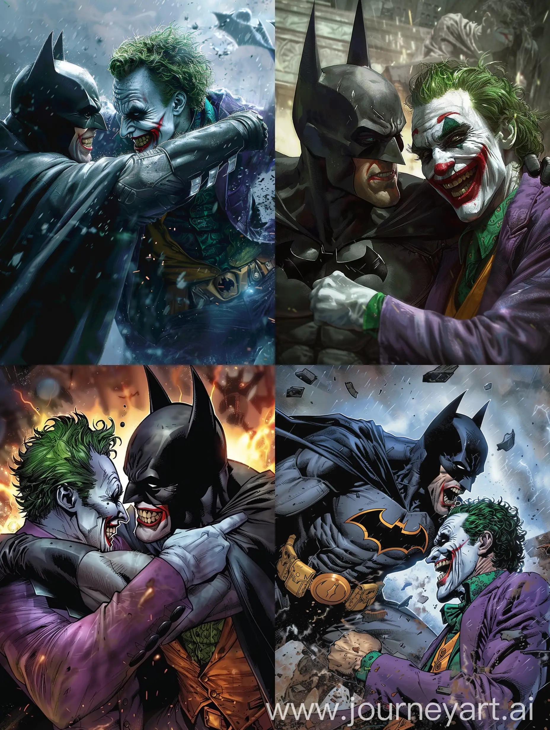 Batman and Joker battle 