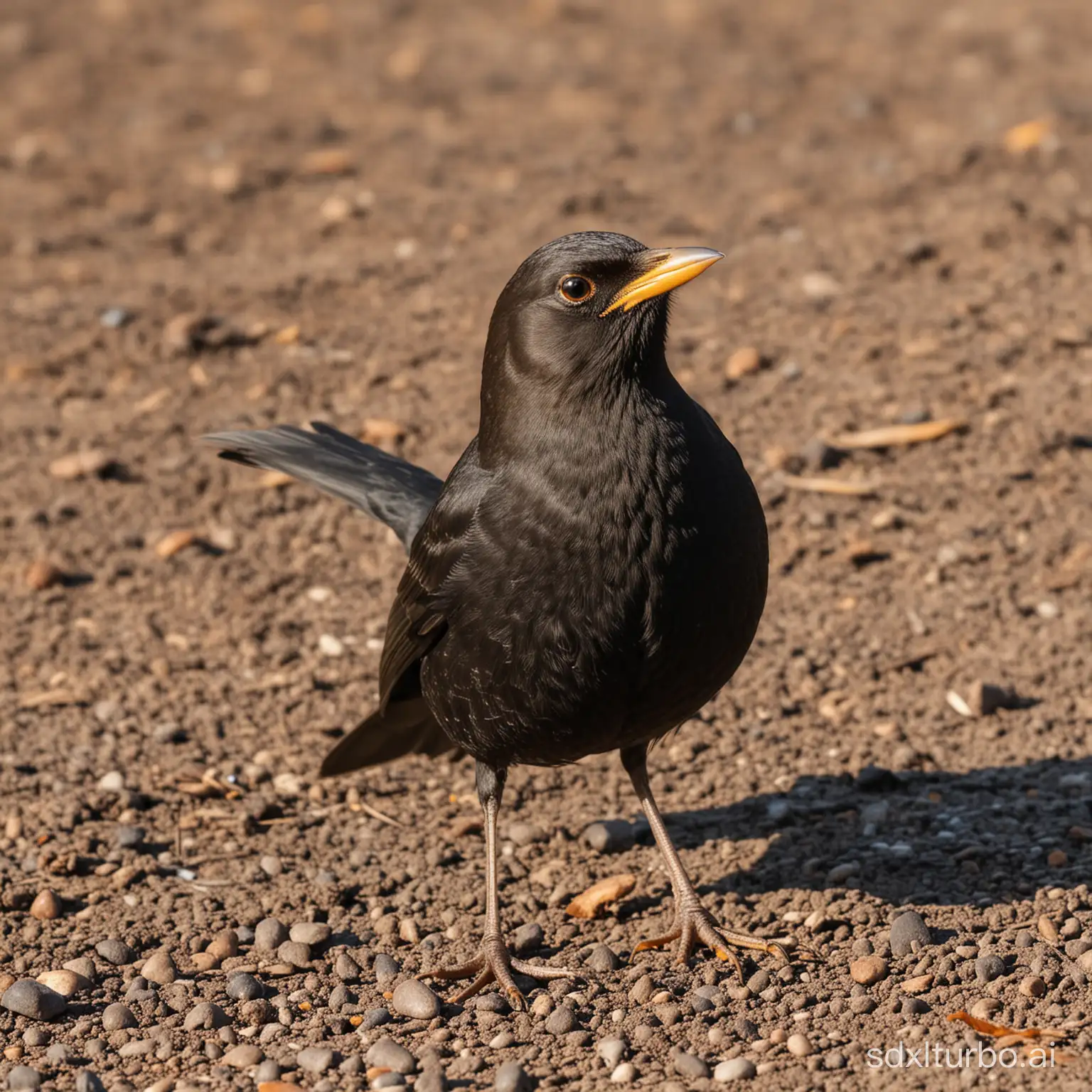 Graceful-Blackbird-Standing-in-Springtime-Splendor