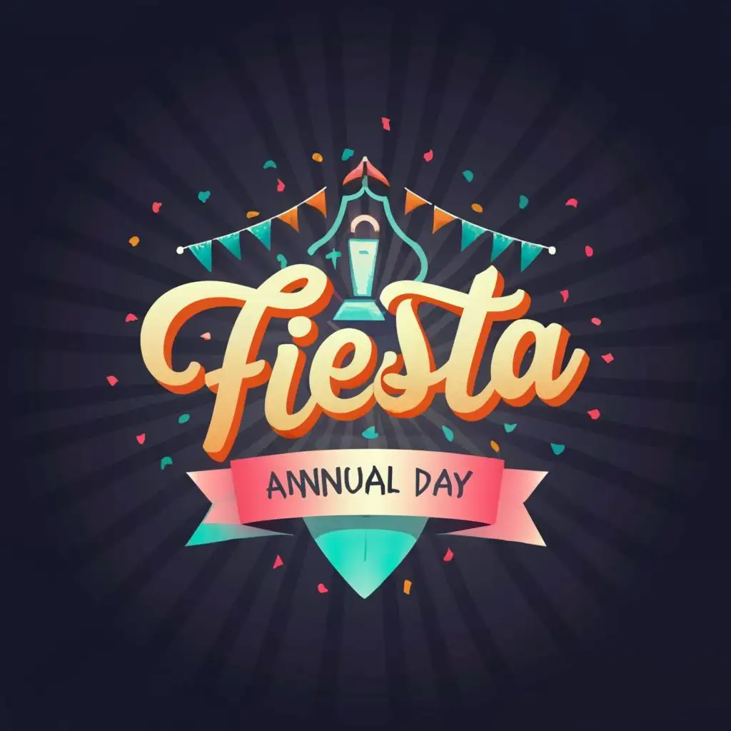 logo, The logo which contains events, fun and company annual day celebrations, with the text "FIESTA", typography, be used in Events industry