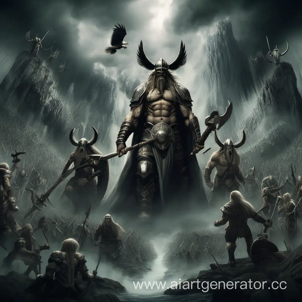 Valhalla-Norse-Mythology-Gods-Warriors-Battle-in-Golden-Halls