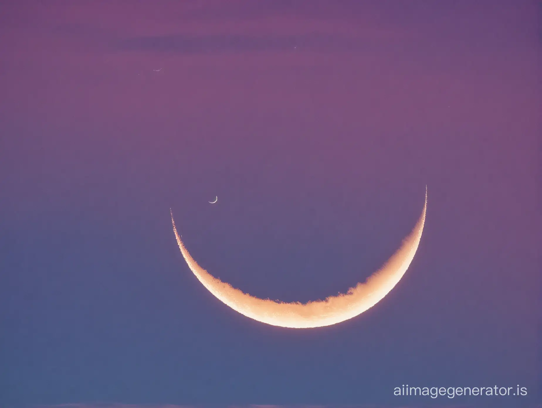 Scenic-View-of-a-Beautiful-Crescent-Moon-in-the-Evening-Sky