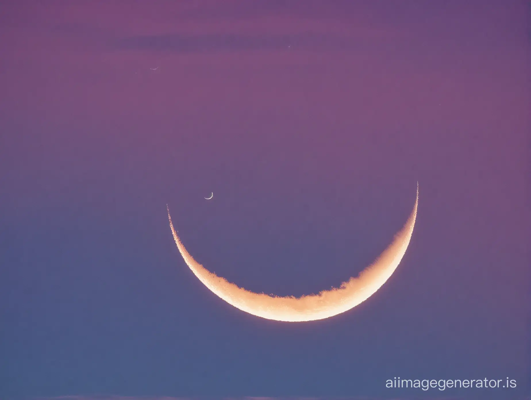 Beautiful lovely crescent in the beautiful sky