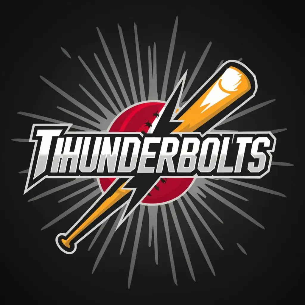 a logo design,with the text "ThunderBolts", main symbol:Baseball, stormcloud,Moderate,be used in Sports Fitness industry,clear background