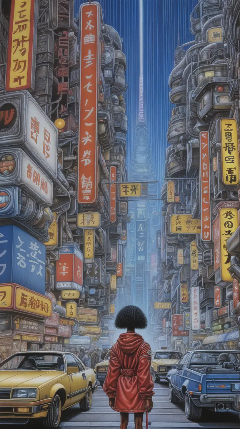 chroma, VGA, cyberpunk, art by John Kenn mortense, by hajime sorayama,  primary colors, enosis, busy, city, ethereal, melanin and korean, tintinnabulate