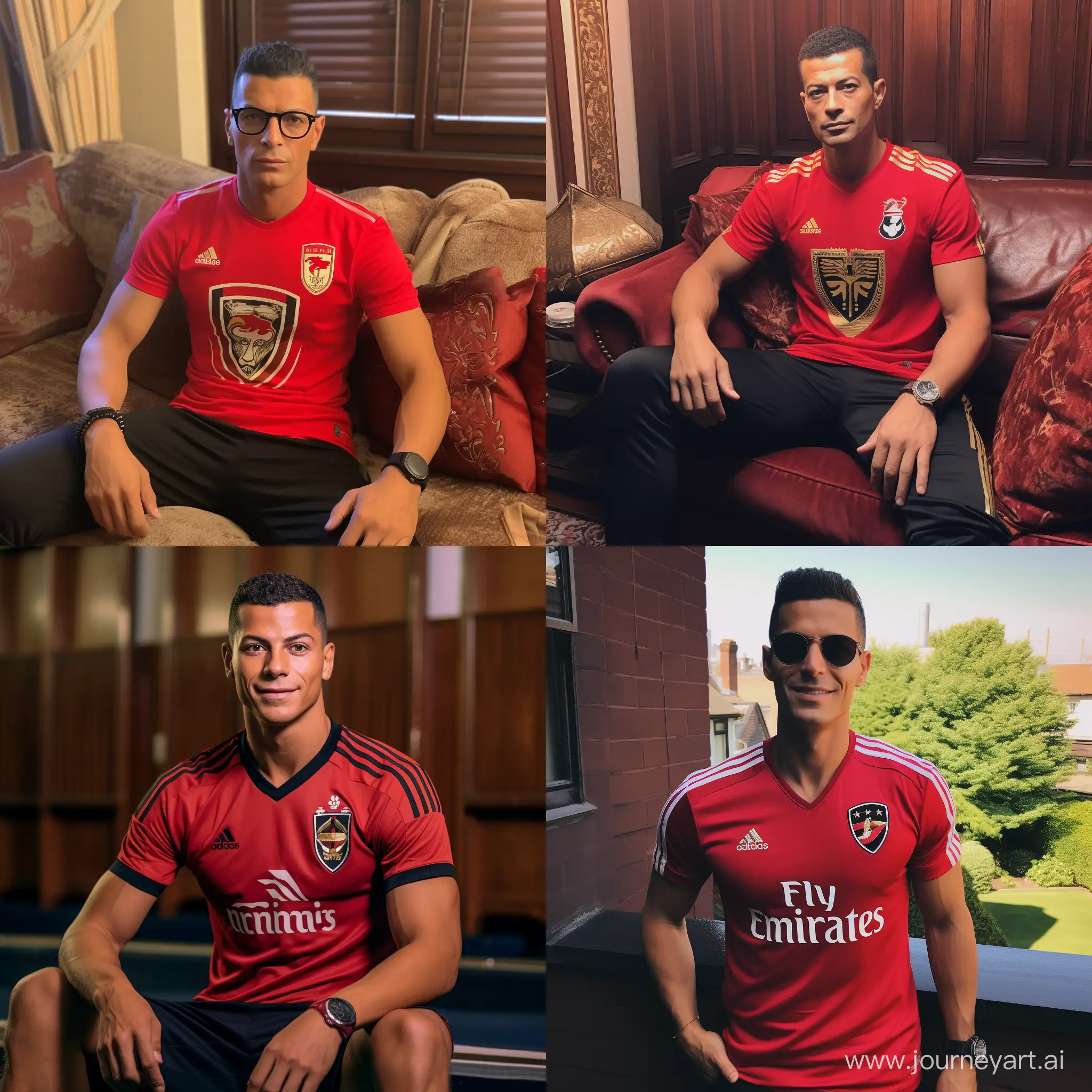 Cristiano Ronaldo wearing an Egyptian Al-Ahly Club T-shirt