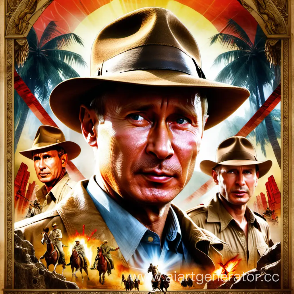 Putin-Indiana-Jones-Poster-Adventure-with-a-Russian-Twist