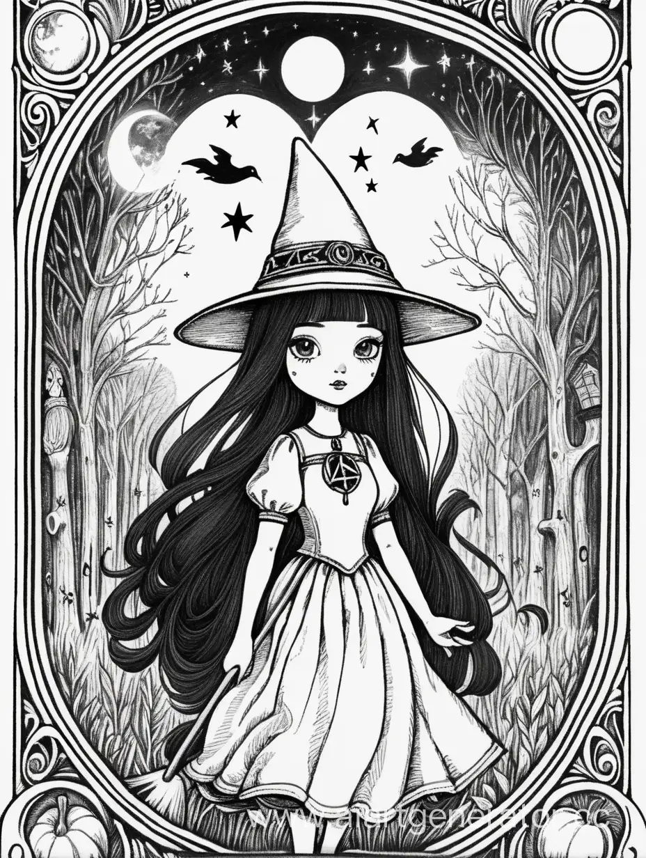 Enchanting-Tarot-Card-Little-Witch-in-a-Magical-Forest