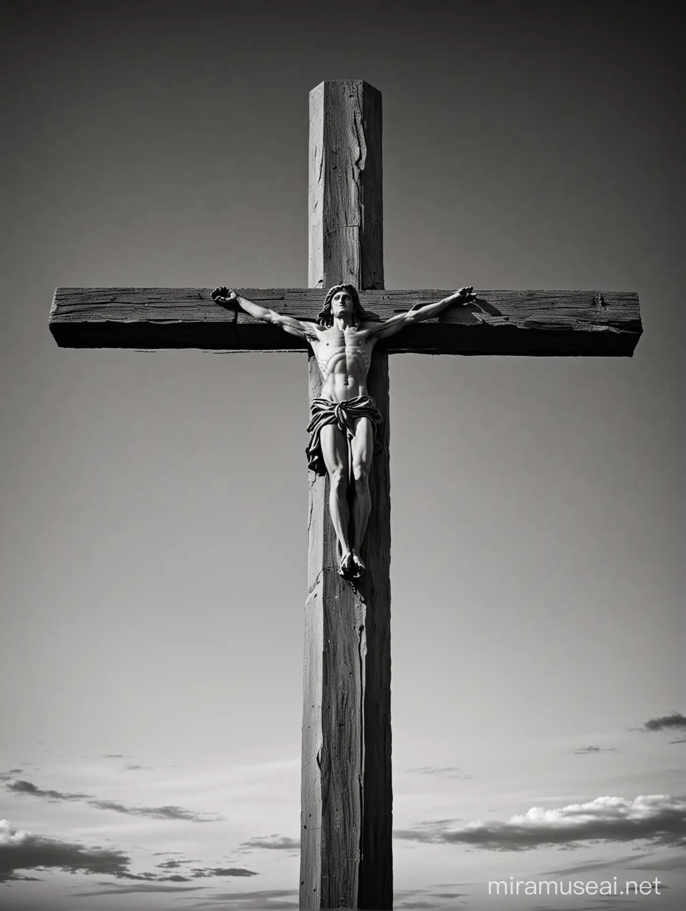 A classic monochromatic image of a cross 