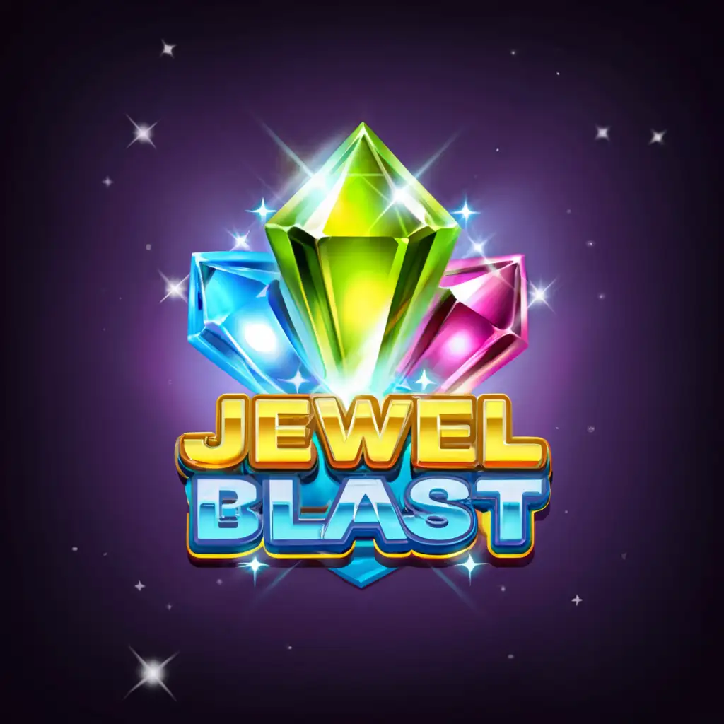 LOGO-Design-for-Jewel-Blast-2D-Jewel-Block-with-Three-Columns-Tailored-for-Entertainment-Industry