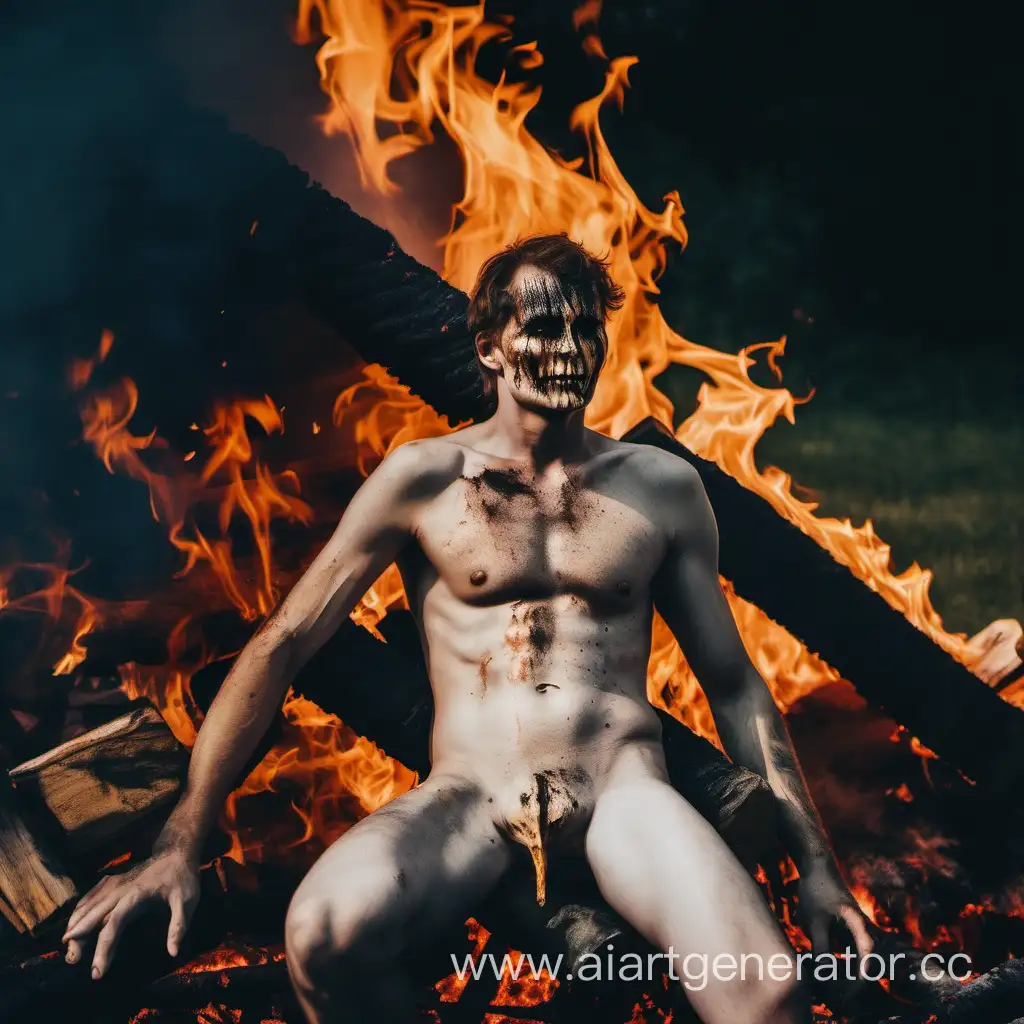 Man-Burning-on-Bonfire-Intense-Scene-of-Fiery-Tragedy