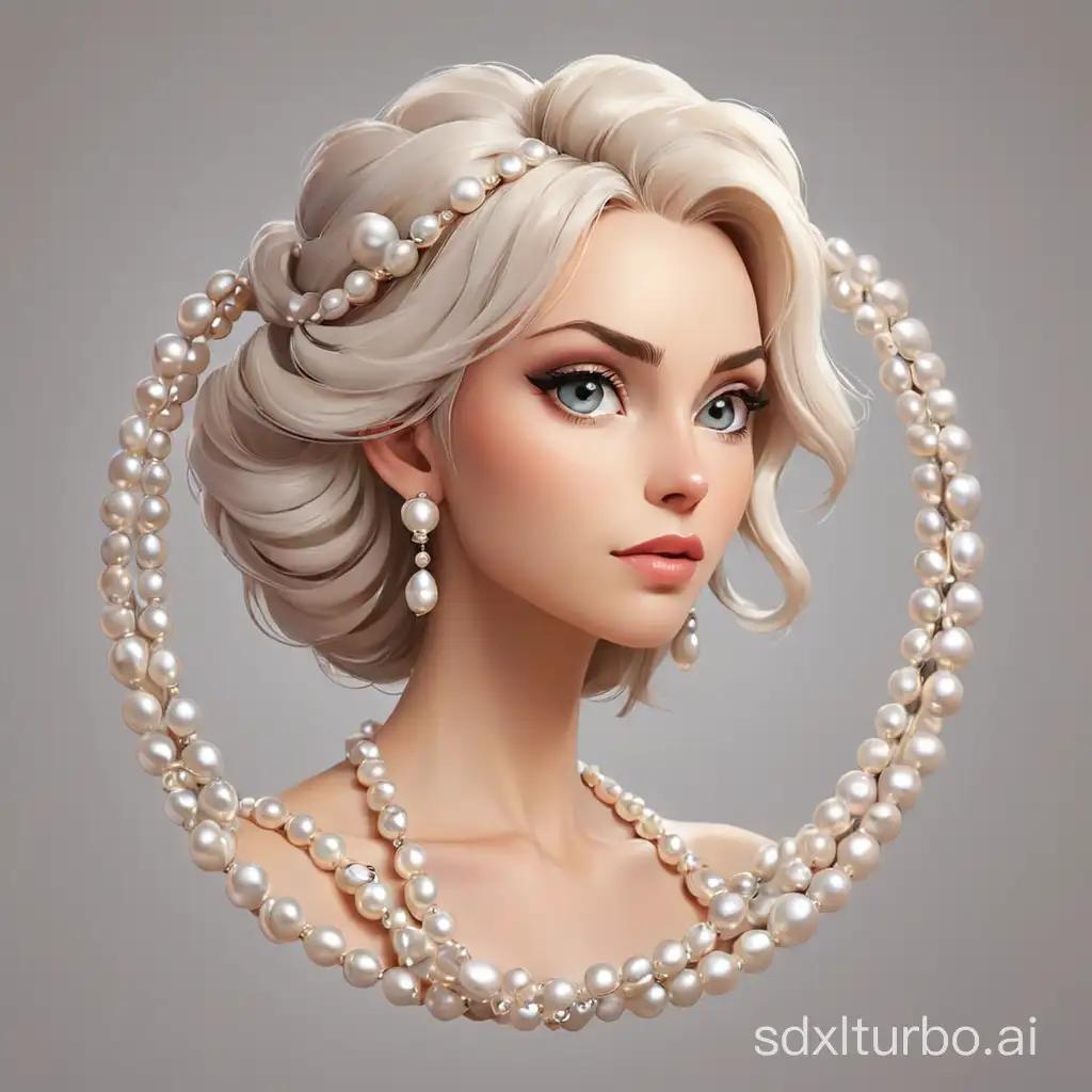 make me a nice logo related to pearls with a woman in it