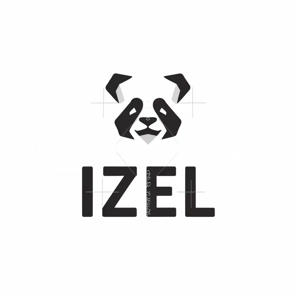 a logo design,with the text "IZEL", main symbol:panda,Minimalistic,be used in Entertainment industry,clear background