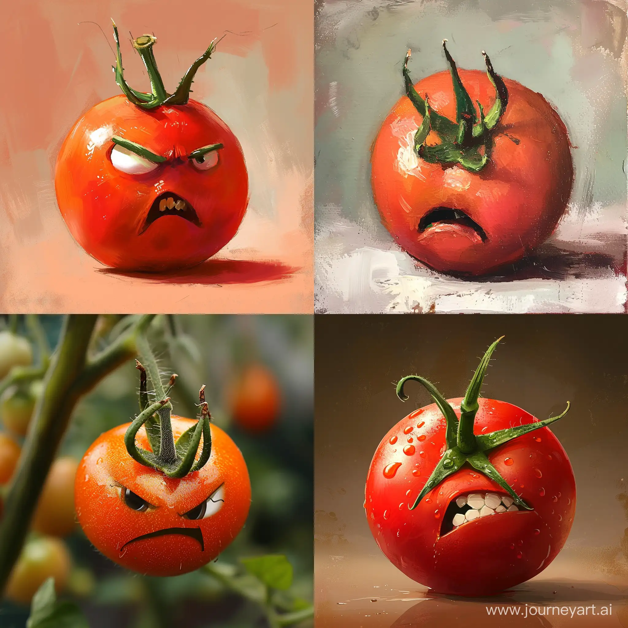Vibrant-Angry-Tomato-Illustration-on-Square-Canvas