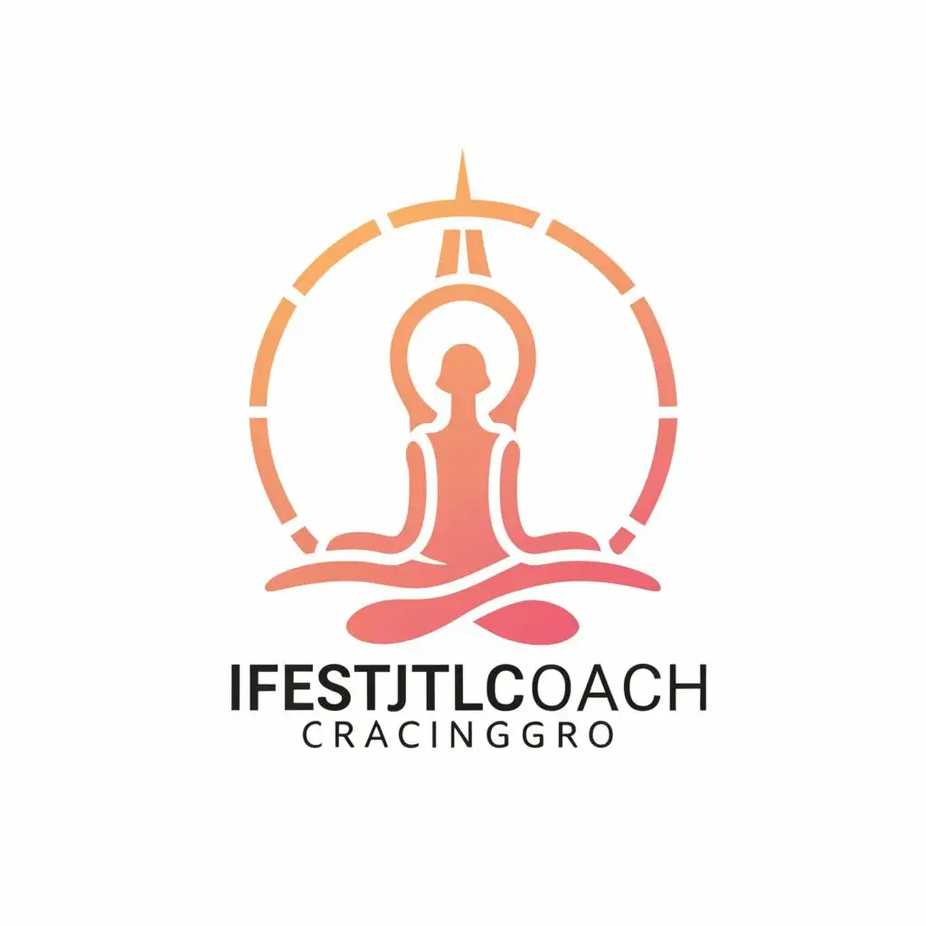 a logo design,with the text "lifestijlcoach gro", main symbol:A tower and a woman doing yoga,Moderate,clear background