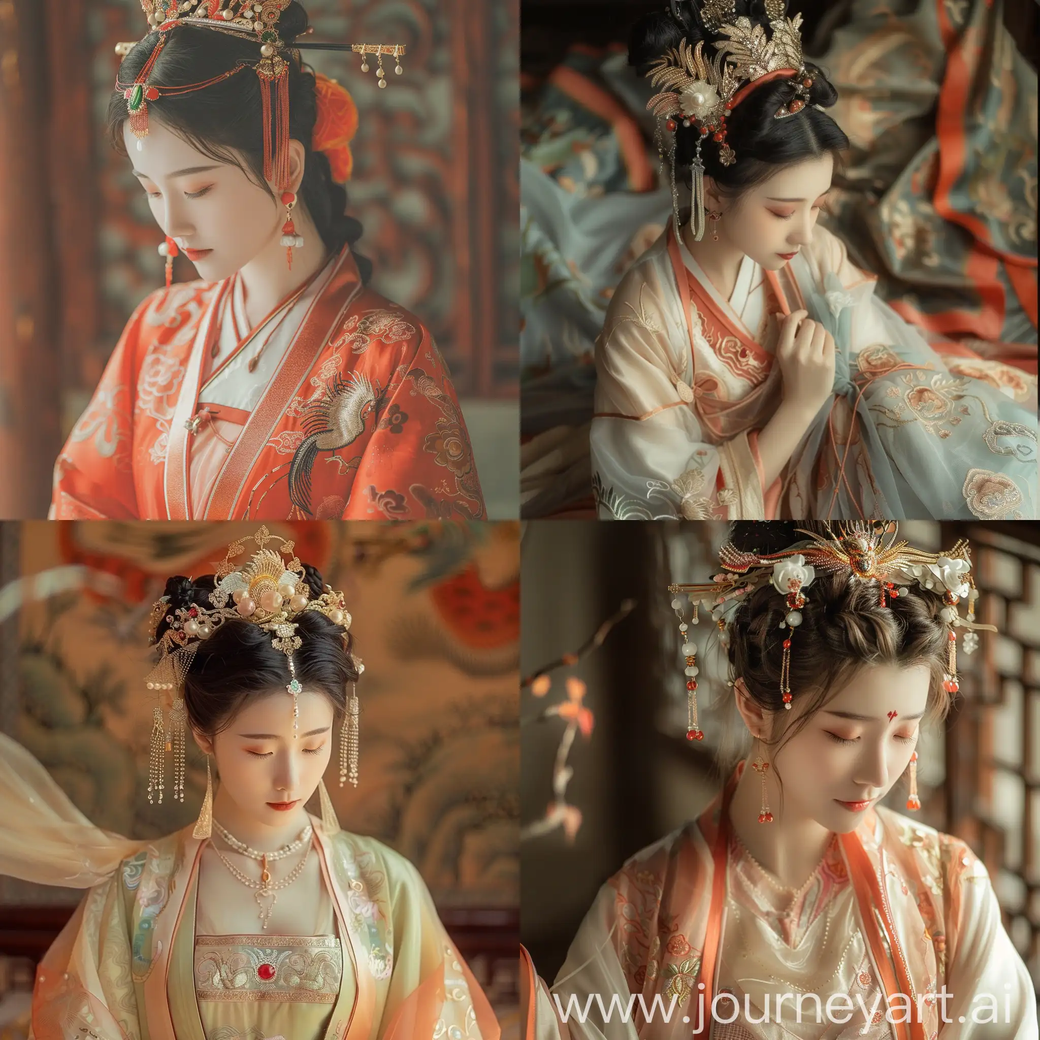 Noble-Queen-in-Traditional-Chinese-Attire-with-Phoenix-Crown