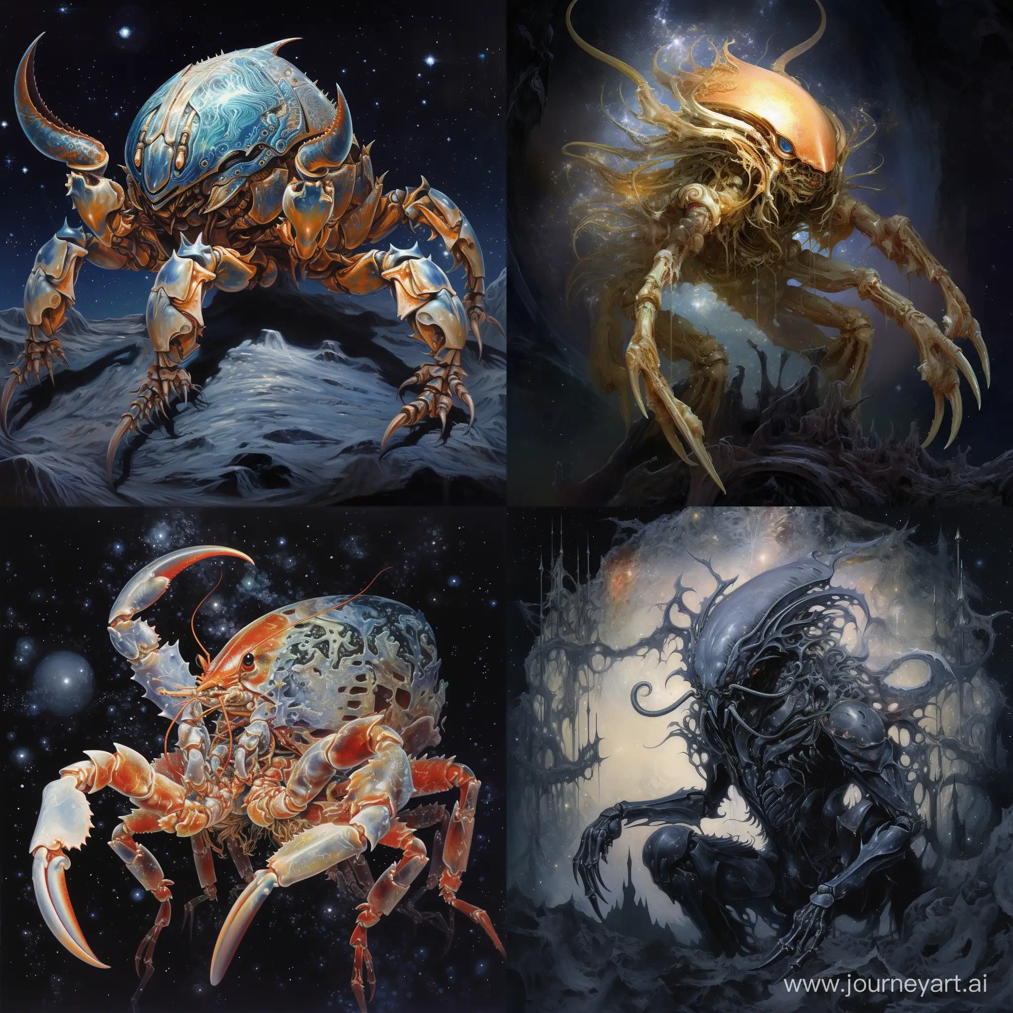 Scorpion, dwelling within the depths of the twelfth house, its form cloaked in shadows and mystery, surrounded by swirling cosmic energies, its gaze intense and penetrating, a sense of hidden power and transformation, set against a backdrop of ethereal nebulas and distant galaxies, revealing the profound and enigmatic nature of the subconscious mind