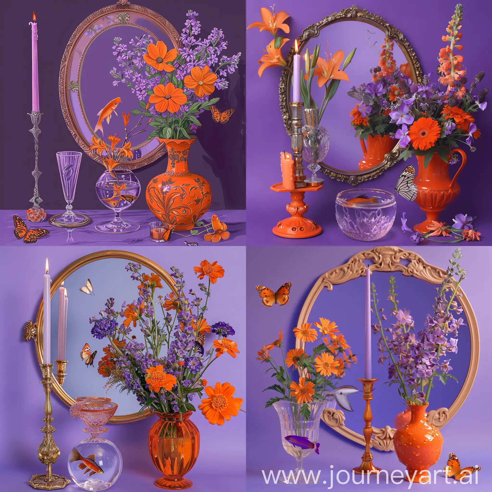 Purple-Background-Banner-with-Mirror-Iranian-Candlestick-Fish-Flowers-and-Butterfly