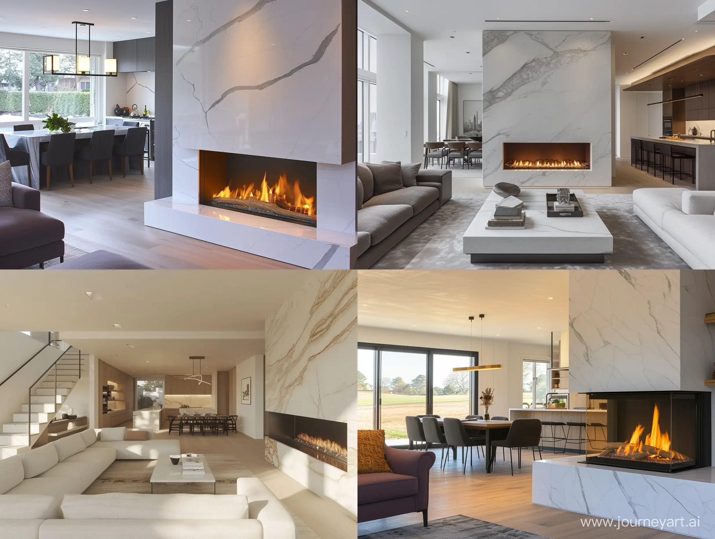 Modern-Open-Concept-Living-Room-with-Marble-Fireplace