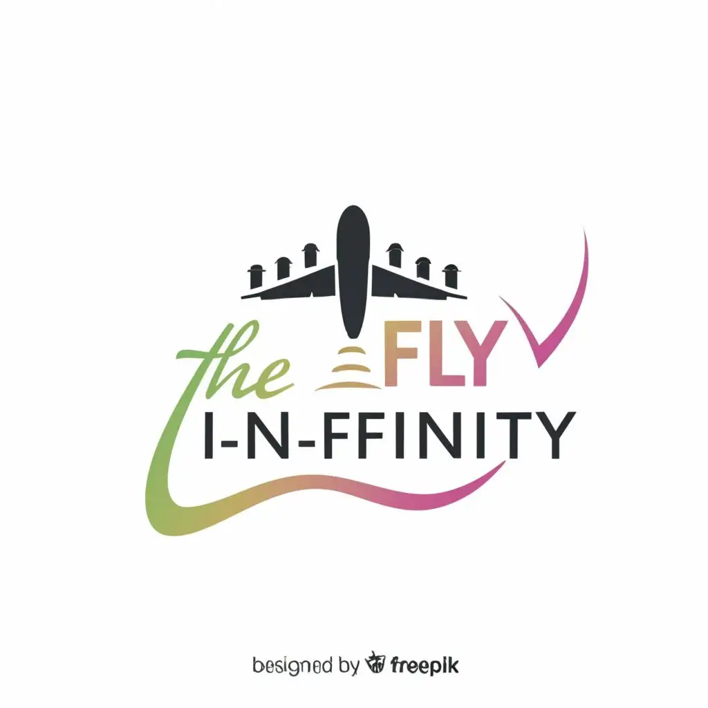 LOGO-Design-For-Fly-Infinity-Travel-Agency-Soaring-Typography-in-Blue-and-White