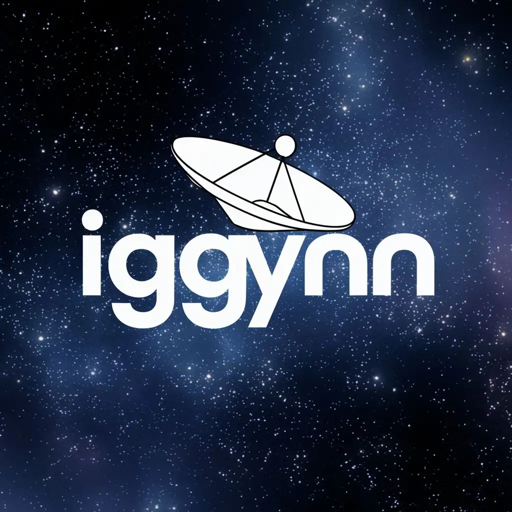 logo, Satellite dish, with the text "IGGYNN", typography