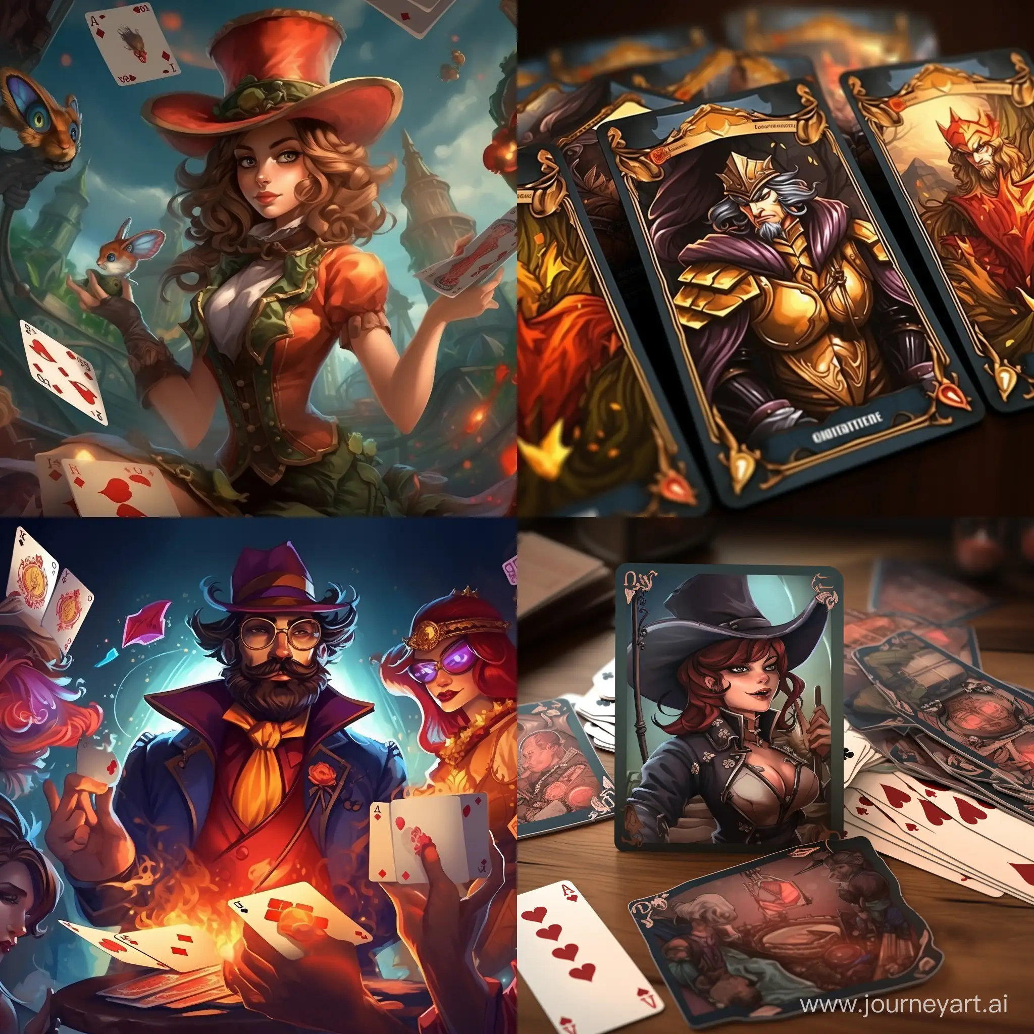 Vibrant-Fantasy-Card-Game-Illustration-with-Unique-Characters-and-Settings