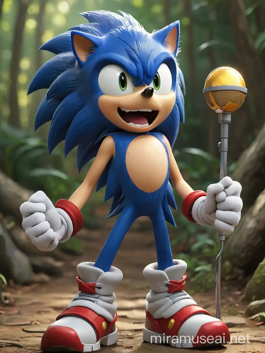 Sonic the Hedgehog Singing a Joyful Song