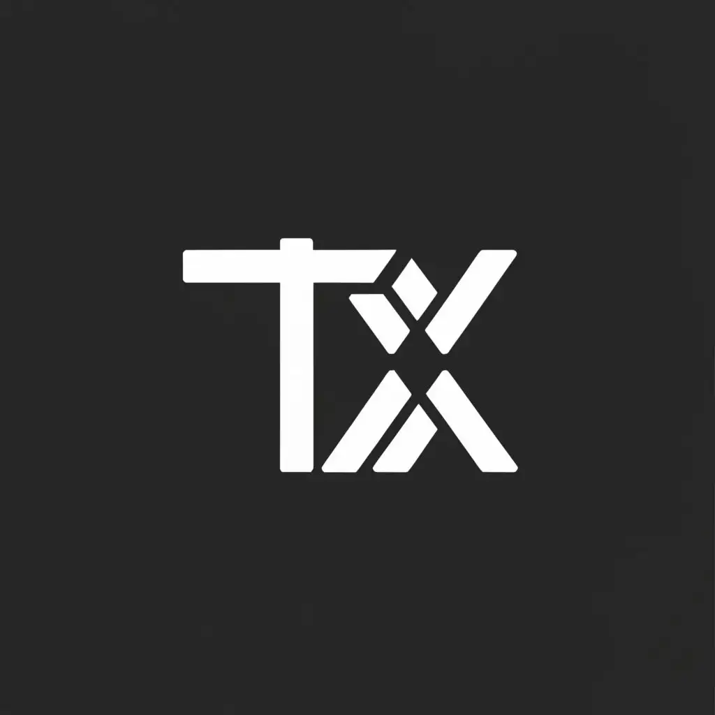 a logo design,with the text "TwinX", main symbol:TX,Minimalistic,be used in Internet industry,clear background