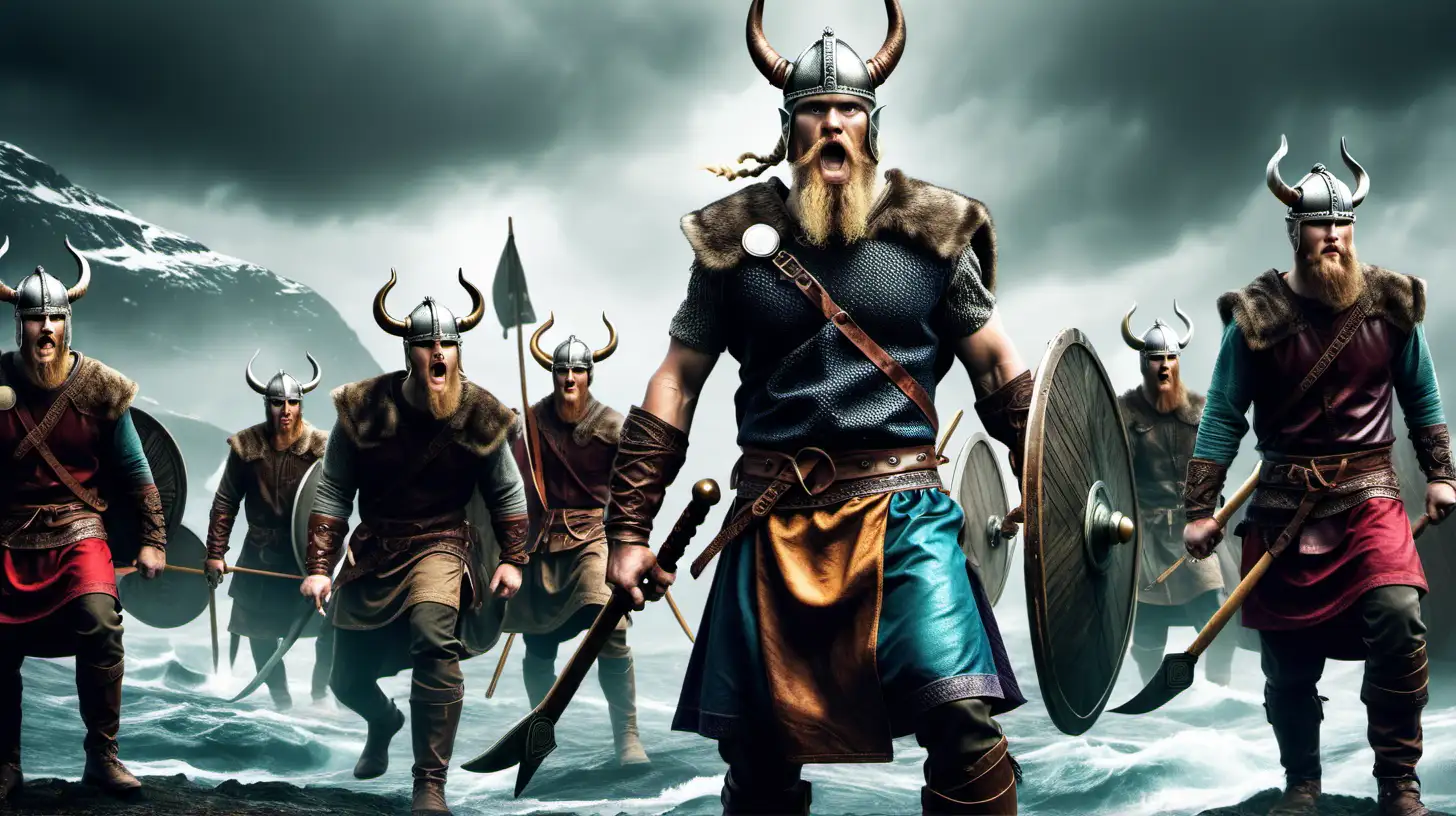 create an epic, vivid image of vikings