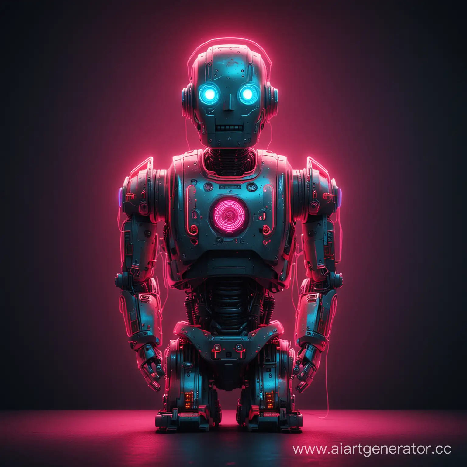 Futuristic-Robot-in-Neon-Cityscape