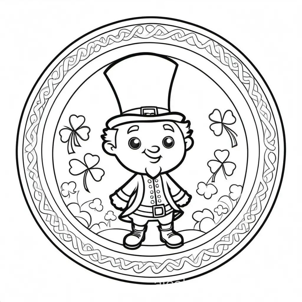 St-Patricks-Day-Coloring-Page-with-Cute-Gold-Coins-on-White-Background