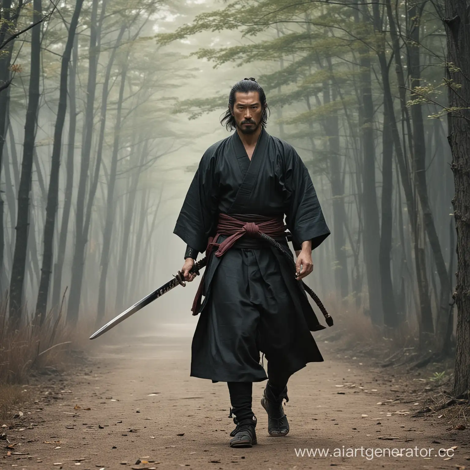Honorable-Samurai-Engaged-in-Traditional-Combat-Training