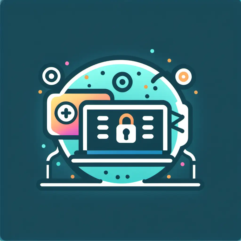 Secure Remote Working Network Vibrant Colored Icon with Password