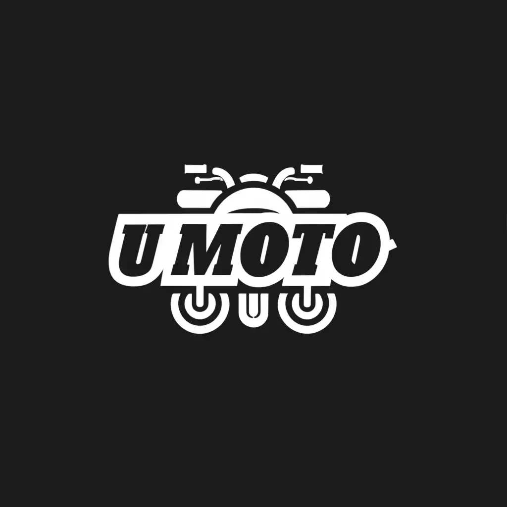 a logo design,with the text "U MoTo", main symbol:Motorcycle,Moderate, be used in Automotive industry, clear background