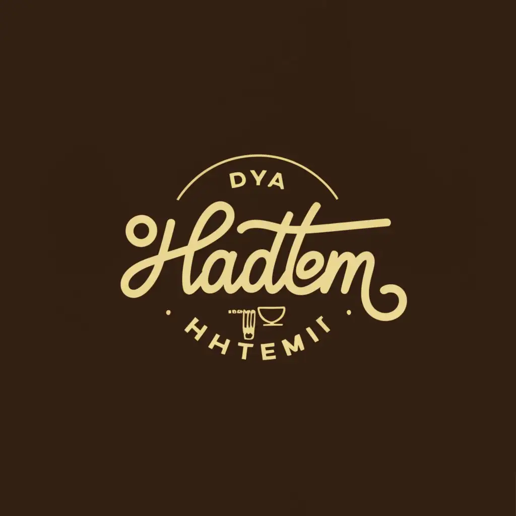 a logo design,with the text "DYAR HATTEM", main symbol:ICON,Moderate,be used in Restaurant industry,clear background