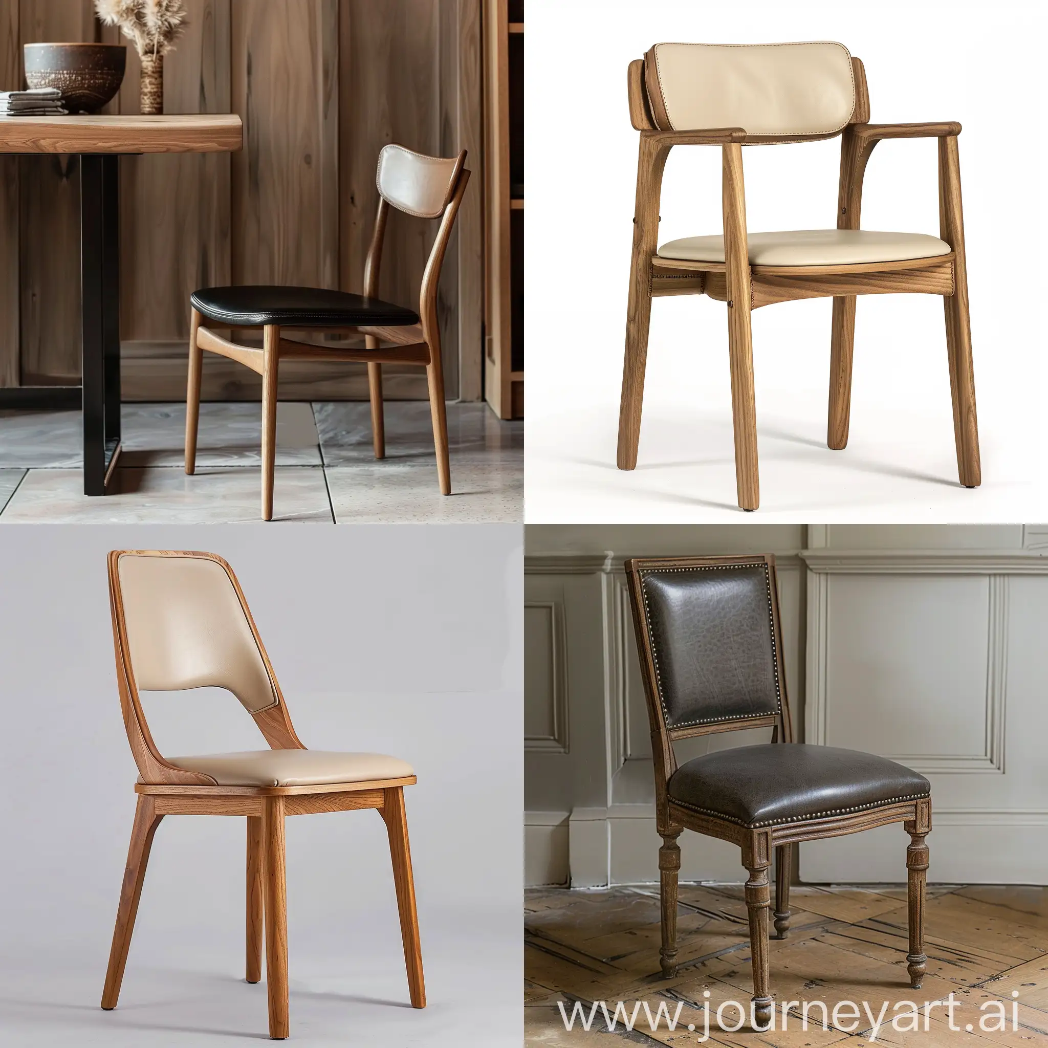 Luxurious-Wood-and-Leather-Dining-Chair